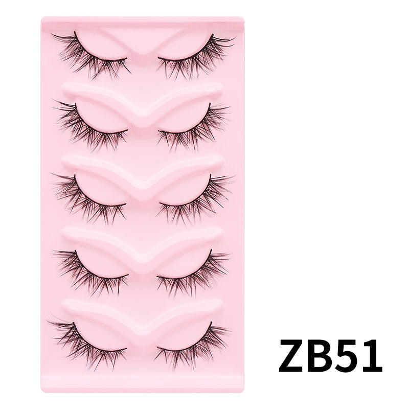 Cat Eye Lashes 10Pairs False Eyelashes Natural Eyelashes Anime Winged Clear Band Lashes Fake Eyelash Manga Lashes Makeup