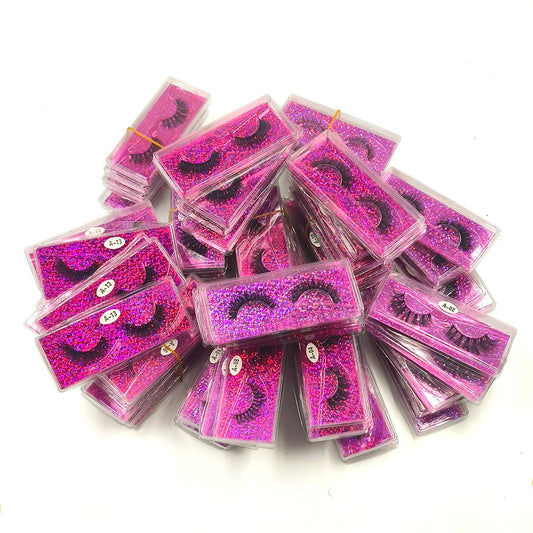 Natural Look Fluffy Eye Lashes, Faux 3D Mink Lashes 10 Styles Eyelashes Wholesale(30 Pairs)