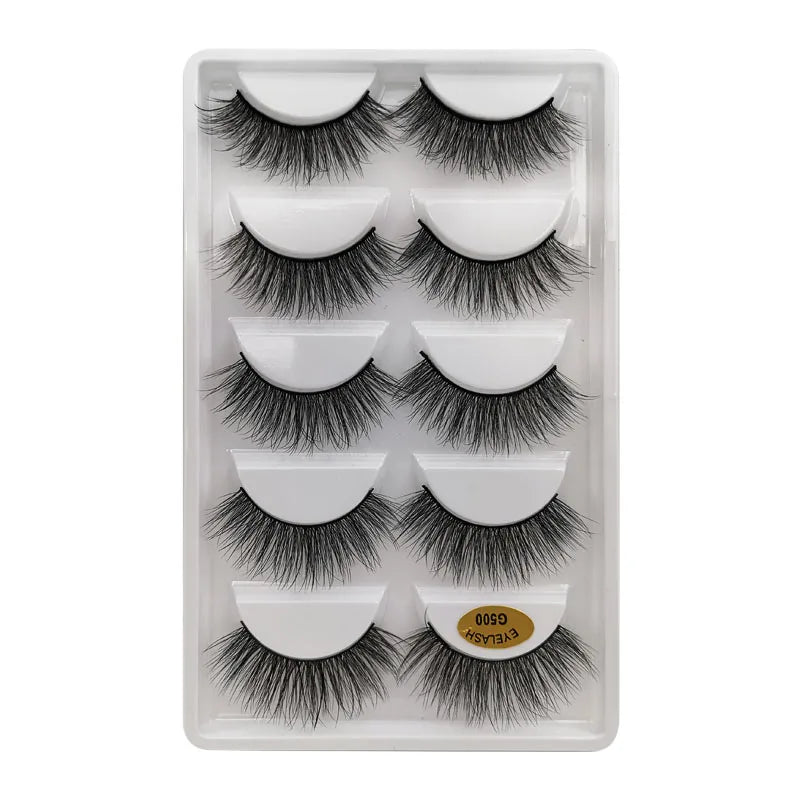 Sexy 5 Pairs Mink Eyelashes 3D Faux Lashes Thick Crisscross Makeup False Eyelash Extension Natural Volume Soft Eye Lashes G800