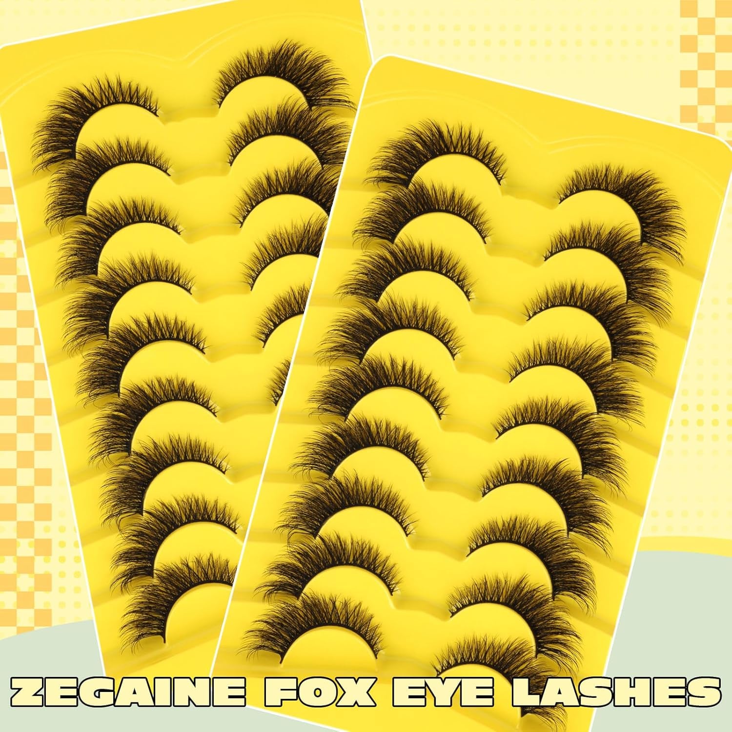 Natural Lashes Cat Eye False Eyelashes Wispy Mink Lashes That Look like Extensions Fox Eye Lashes 9 Pairs by