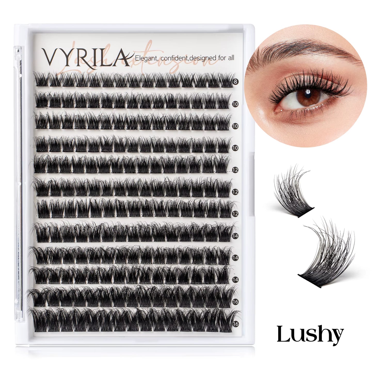 Individual Lashes Cluster C Curl Mix Lash Clusters 3D Wispy DIY Eyelash Extension 0.1Mm Super Thin Band Resuable Natural Lashes