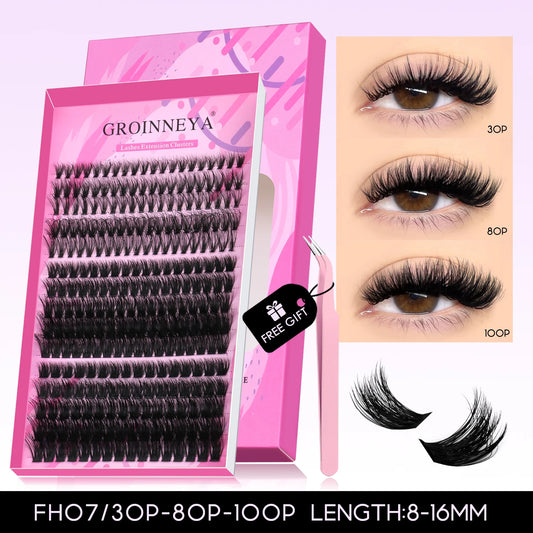 DIY Cluster Lashes Mixed Tray Individual Lashes Volume Eye Lashes Soft Natural Lashes Mink Lash Cluster False Eyelash
