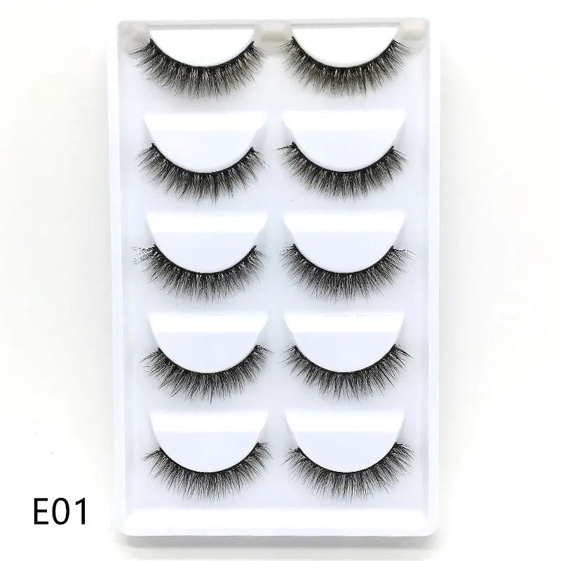 Sexy 5 Pairs Mink Eyelashes 3D Faux Lashes Thick Crisscross Makeup False Eyelash Extension Natural Volume Soft Eye Lashes G800