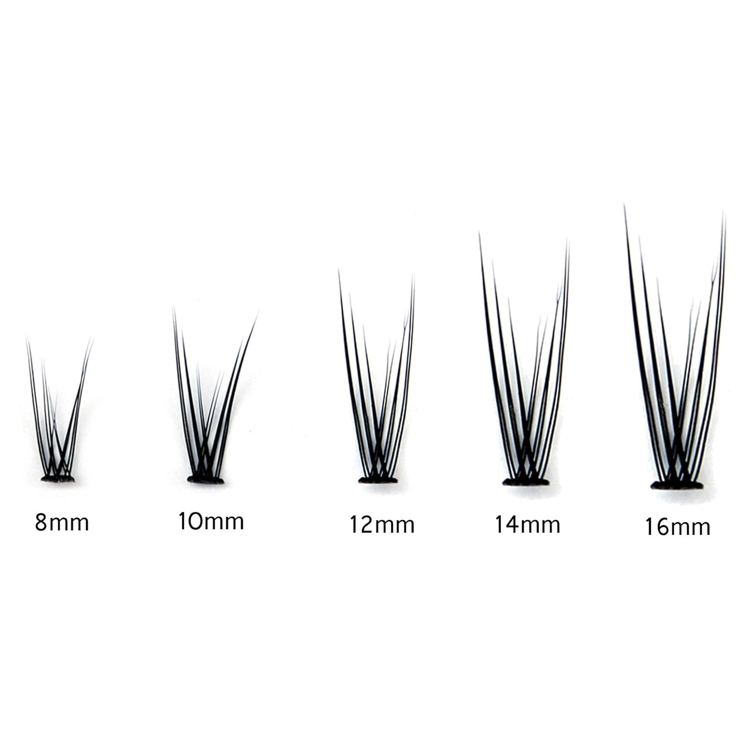 120Pcs 0.10Mm Thickness Handmade Fish Tail False Lahses Thick Natural Long Black Individual False Eyelashes Fake Eye Lashes Extensions Makeup Tool (16Mm)