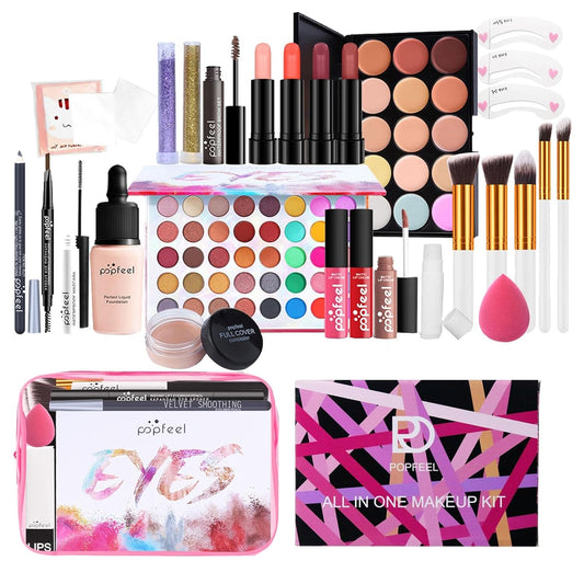 Full Face Makeup Set - Multipurpose Makeup Sets | 29 Women'S Makeup Sets | Professional Makeup Bundle Makeup Kits | Full Kit Makeup Sets Travel Portable Makeup Kit for Women, Box005B