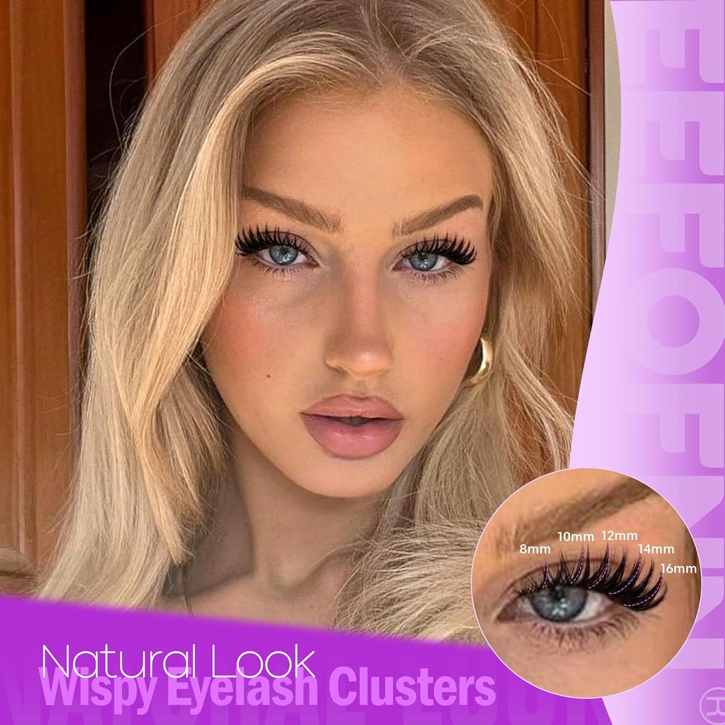 Wispy Cluster Lashes CD Curly Eyelash Clusters Natural Lash Extension Left + Right Cat Eye Lashes Manga Lash Clusters 8-16Mm Lash Extension Volume Cluster Eyelash Extensions DIY at Home