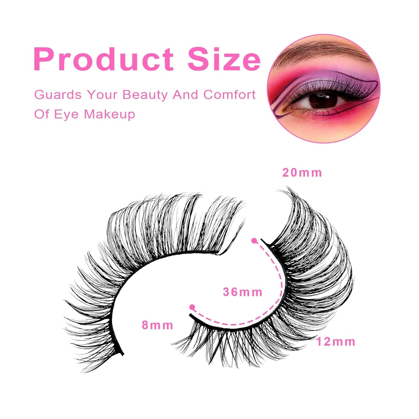 7 Pairs Fox Eye Lashes Flu-Ffy 20Mm Cat-Eye Lashes Curly Volume Eyelashes Faux Mink Lashes That Look like Extensions Lashes Wispy False Eyelashes Natural Look(Fox-16)