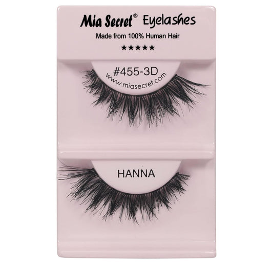 Natural Eye Lashes - Reusable Eyelash Extension - Tapered Ends Dolly Eye Look - Lightweight and Comfortable - 4 Pack (HANNA)