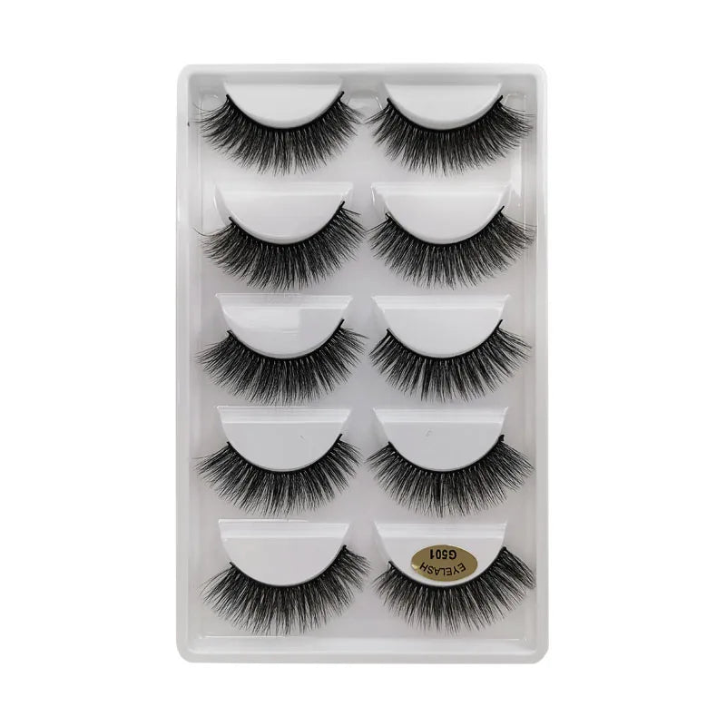 Sexy 5 Pairs Mink Eyelashes 3D Faux Lashes Thick Crisscross Makeup False Eyelash Extension Natural Volume Soft Eye Lashes G800