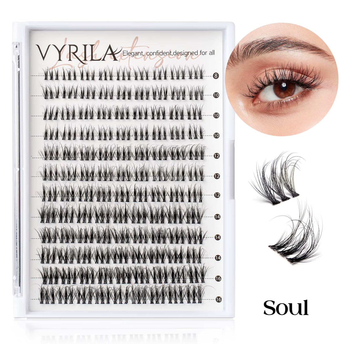 Individual Lashes Cluster C Curl Mix Lash Clusters 3D Wispy DIY Eyelash Extension 0.1Mm Super Thin Band Resuable Natural Lashes