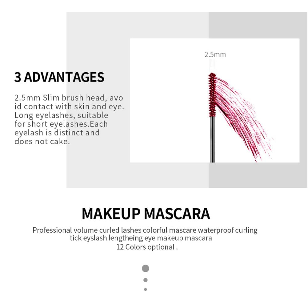 Black Mascara,Waterproof Color Mascara Eye Makeup Fast Dry Eyelashes Curling Lengthening Eye Lashes(01)